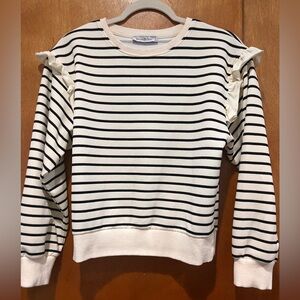 See and Be Seen Striped Ruffle Sleeve Shirt
